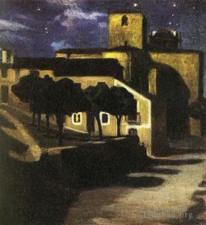 Night scene in avila 1907 - Contemporary Oil Painting Art