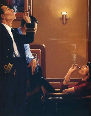 The cigar divan - Contemporary Oil Painting Art