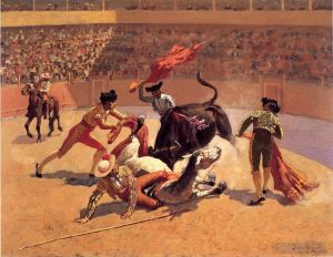 Artist Frederic Remington's Work - Bull Fight in Mexico