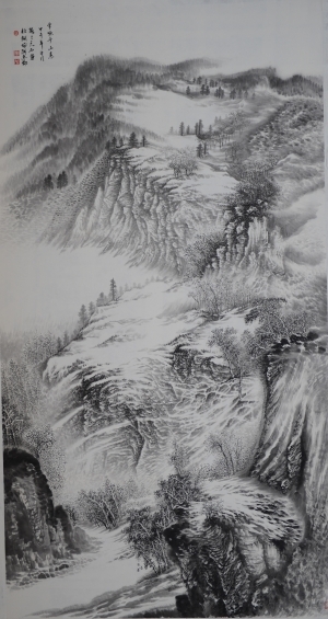 Contemporary Artwork by Liu Yuzhu - Snow Covering Mountains