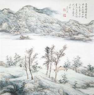 Contemporary Artwork by Hefeng Hall Gallery - Chinese Doufang Landscape