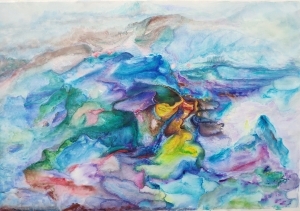 Contemporary Artwork by Chen Xionggen - Strikes of Colors - Sea and Mountains in Blue