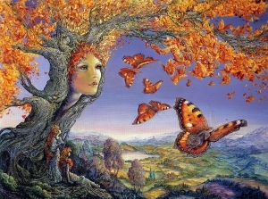 Contemporary Oil Painting - butterfly tree   